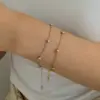 Wholesale PVD Coated Real Gold Plated 16K Gold White Gold Plated Gold Plating Geometric 304 Stainless Steel Casual Waterproof Non Tarnish Bracelets Anklet Necklace