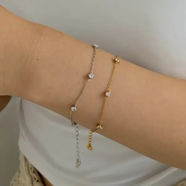 Wholesale PVD Coated Real Gold Plated 16K Gold White Gold Plated Gold Plating Geometric 304 Stainless Steel Casual Waterproof Non Tarnish Bracelets Anklet Necklace