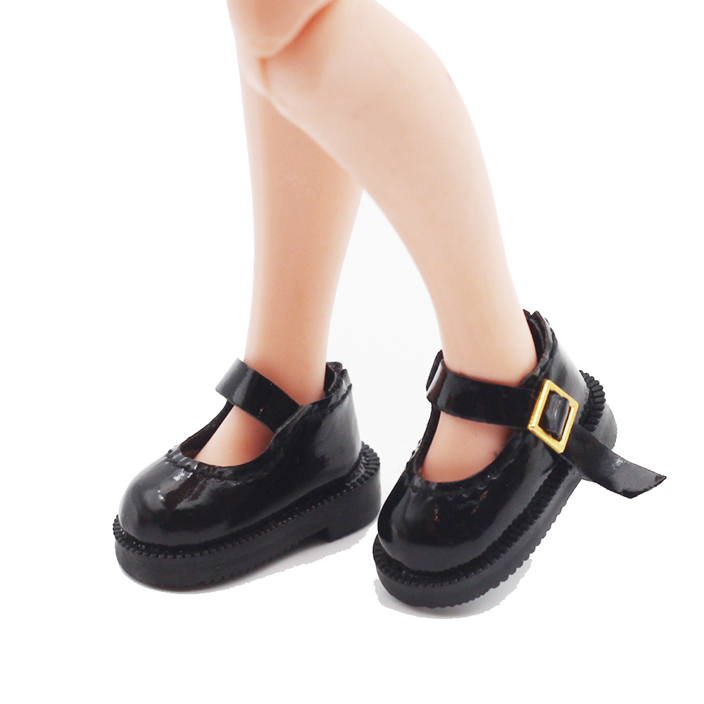 Wholesale 6 ints small cloth 8 ints BJD toy doll shoes 10cm cotton doll buckle single button leather shoes 3.2cm