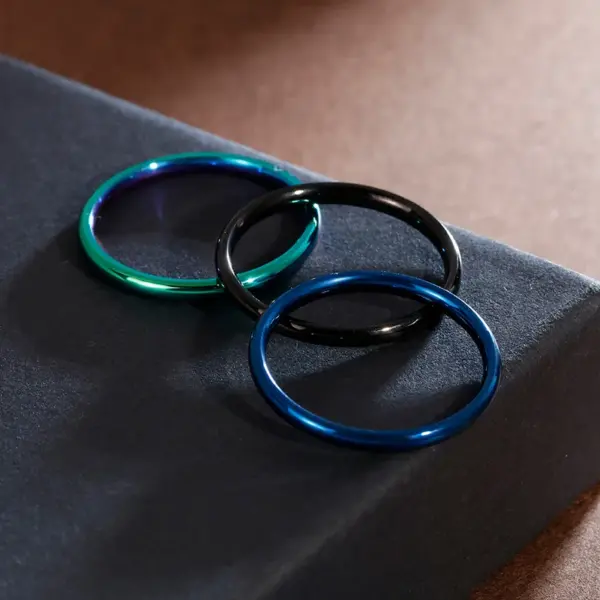 Wholesale Jewelry Fashion Round Titanium Steel 18K Gold Plated Polishing Stainless Steel Rings