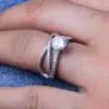 Wholesale New Eight Hearts And Eight Arrows Zircon Diamond Ring Double Winding Copper Ring
