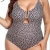 Wholesale 2025 New European and American Large Size Fashionable Sexy Goddess Deep V One-Piece Swimsuit Bikini Swimsuit Beach Pool