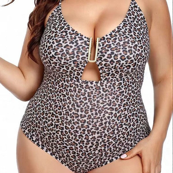 Wholesale 2025 New European and American Large Size Fashionable Sexy Goddess Deep V One-Piece Swimsuit Bikini Swimsuit Beach Pool