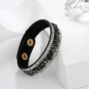 Black Stone Double Row Diamond