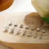 Wholesale 1 Piece Simple Style Geometric Star Heart Shape Plating Titanium Steel Zircon 18K Gold Plated Small Stud Earrings
