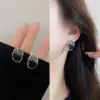 Wholesale Retro Flower Copper Plating Inlay Artificial Gemstones Pearl Ear Studs 1 Pair