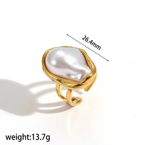PVD Coated Real Gold Plated Irregular 304 Stainless Steel IG Style Baroque Style Waterproof Non Tarnish 304 Stainless Steel Rings Earrings
