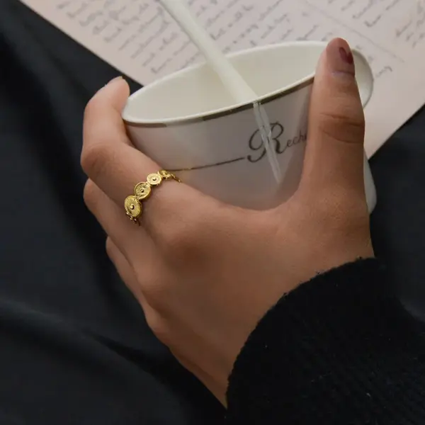 Wholesale PVD Coated Real Gold Plated 14K Gold Geometric 304 Stainless Steel Waterproof Non Tarnish