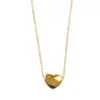 Wholesale PVD Coated Real Gold Plated 18K Gold Heart Shape 304 Stainless Steel Simple Style Commute Waterproof Non Tarnish 304 Stainless Steel Pendant Necklace