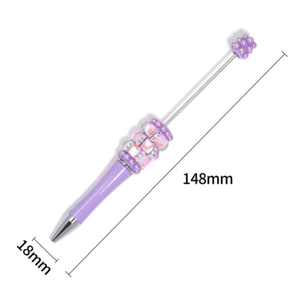 oly-1b8a667d66b866b5a48857b49cd6c412 Wholesale Square diamond pearl bead pen, multi-color plastic rotating ballpoint pen