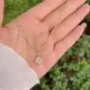 Wholesale Copper 18K Gold Plated Simple Style Classic Style Flower Plating Inlay Zircon Pendant Necklace