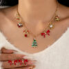 Wholesale Christmas tree gingerbread man bow necklace