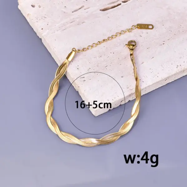 PVD Coated Real Gold Plated 18K Gold Ft 304 Stainless Steel Titanium Steel Casual Waterproof Non Tarnish 304 Stainless Steel Titanium Steel Bracelets