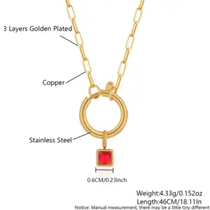 January Garnet Necklace XS-09-01