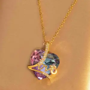 Love Purple Light-gold Chain