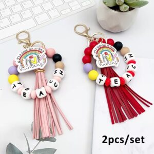Wholesale Teacher's Day jewelry silicone bead keychain