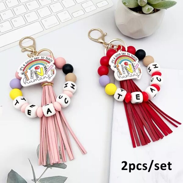 oly-1b9952e628e208d1ff1696278cd73b46 Wholesale Teacher's Day jewelry silicone bead keychain