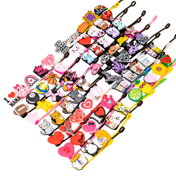 Wholesale Cross-border cartoon black cat silicone straw cap straw silicone lid Stanley cup straw protective cover dust plug