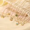 Wholesale PVD Coated 18K Gold Real Gold Plated Round Heart Shape 304 Stainless Steel Simple Style Waterproof Non Tarnish 304 Stainless Steel Pendant Necklace