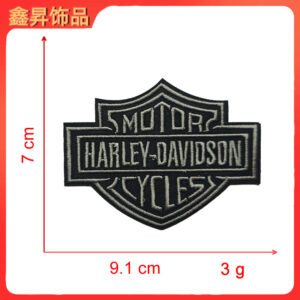 Heated hot melt glue*black gray*small letter shield*harley-davidson*height 7*9.1cm