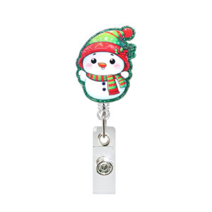 Green Santa Hat Snowman