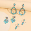Wholesale Western-style bullhead teardrop turquoise earrings