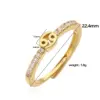Wholesale Copper 18K Gold Plated IG Style Hip-Hop Simple Style Plating Inlay Constellation Zircon Adjustable Ring
