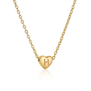 Golden Peach Heart H (Including Chain)