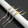 304 Stainless Steel Heart Shape PVD Coated Stone-Free 18K Real Gold Plated Simple Style Waterproof Non Tarnish Rose Gold Sier Yellow Bracelets