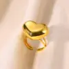 Wholesale PVD Coated Real Gold Plated Round Star Heart Shape 304 Stainless Steel Simple Style Classic Style Waterproof Non Tarnish Open Rings