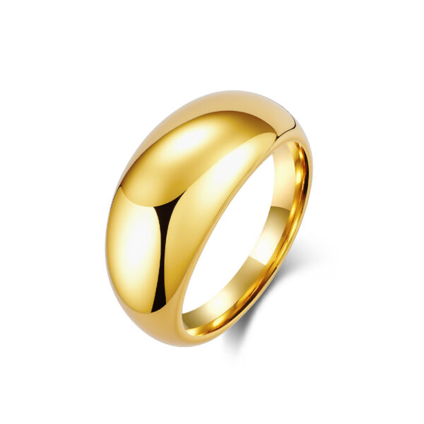 Wholesale Ins Simple Glossy Fashionable Titanium Steel Ring, Feminine and Versatile, European and American Cool Style 18K Gold Plated Hand Accessories