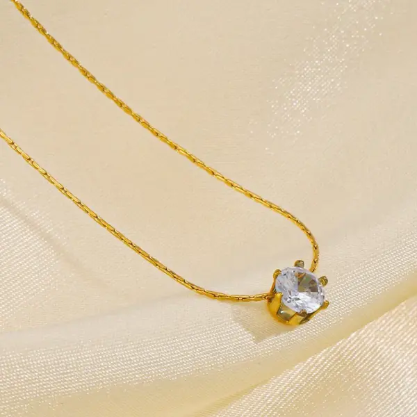 PVD Coated 18K Gold Plated Geometric 304 Stainless Steel Basic Modern Style Streetwear Waterproof Non Tarnish 304 Stainless Steel Pendant Necklace