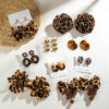 Wholesale Colorful leopard print fabric earrings