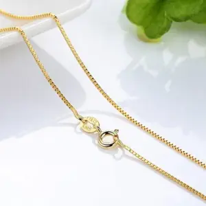 Box Chain 1.0mm [18-Inch 45cm] Gold Plated