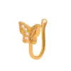 Wholesale Fashion Butterfly Copper Inlaid Zircon U-shaped False Nose Ring Piercing Jewelry Nose Pin