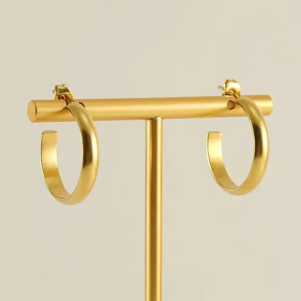 Wholesale 1 Pair Simple Style U Shape Plating Stainless Steel Earrings