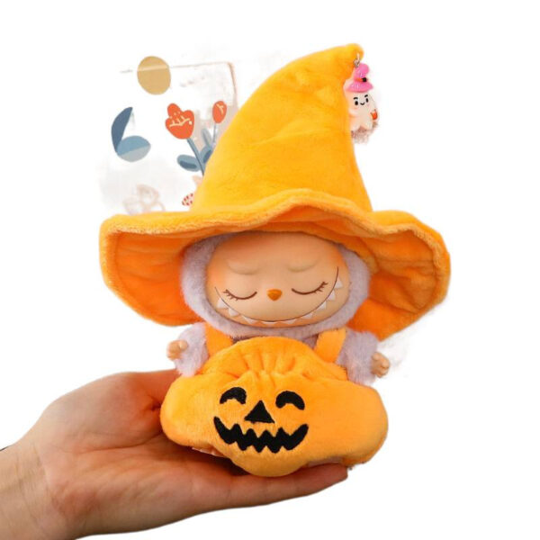 Wholesale Doll clothes keychain, Halloween hat, pumpkin costume doll