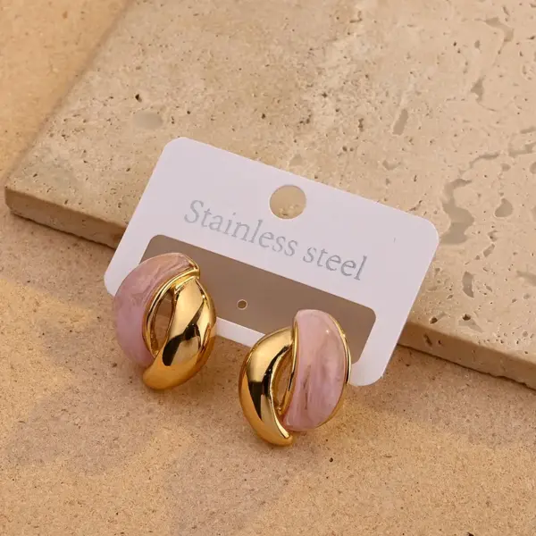 Ion Plating (IP) Real Gold Plated 18K Gold Irregular 304 Stainless Steel Casual Elegant Vintage Style Waterproof Non Tarnish Ear Studs