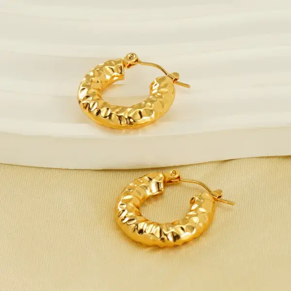 Wholesale 1 Pair Simple Style Water Droplets Polishing Gold Plated Stainless Steel Titanium Steel 18K Gold Plated Earrings