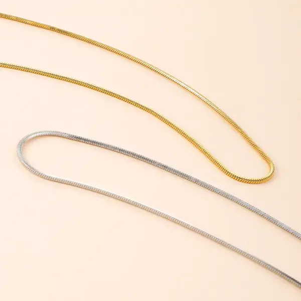 Wholesale Titanium Steel Square Snake Bone Chain Necklace Unisex Hip Hop Trend Clavicle Chain Jewelry Non-Fading Stainless Steel