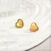 Wholesale PVD Coated 18K Gold Plated Heart Shape Stainless Steel Cute Waterproof Non Tarnish Ear Studs