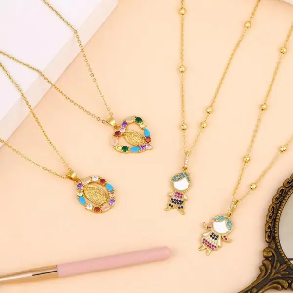 Wholesale Jewelry Simple Style Heart Copper Diamond Necklace