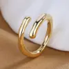 Wholesale 1 Piece Fashion Solid Color Copper Plating Open Ring