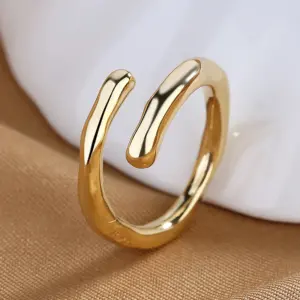 Wholesale 1 Piece Fashion Solid Color Copper Plating Open Ring