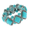 Wholesale European and American Retro Geometric Pattern Diamond Turquoise Bracelet All-match Hot Stressed Wire Beads Handmade Bracelet