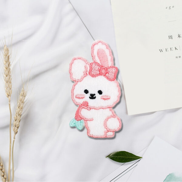 Wholesale Computer Embroidered Plush Bear Cloth Stickers Self-Adhesive Embroider Stickers DIY Bag Decoration Clothing Patch Stickers Wholesale Cute and Fun