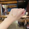 Wholesale Jewelry Korean Style Heart Shape Titanium Steel Tassel Chain Inlaid Gold Necklace