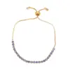 Wholesale Simple Style Round Copper 18k Gold Plated Zircon Bracelets In Bulk