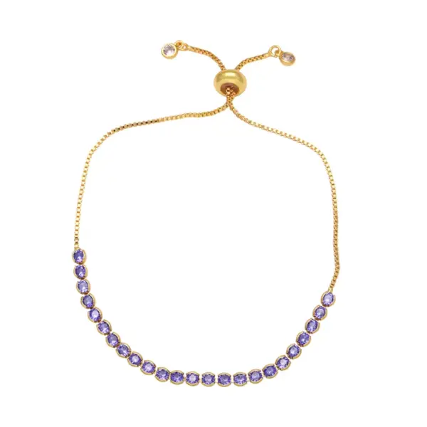 Wholesale Simple Style Round Copper 18k Gold Plated Zircon Bracelets In Bulk