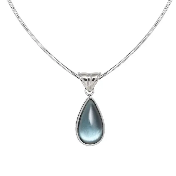 Wholesale Jewelry Elegant Simple Style Water Droplets 304 Stainless Steel Glass Plating Inlay Stainless Steel Necklaces